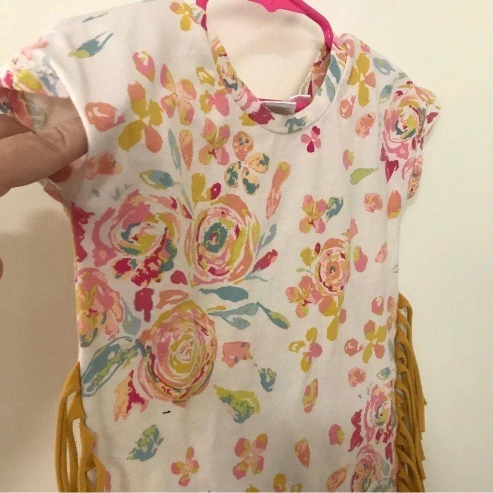 3/$15 My Wild arrow co kids boho floral fringe jumpsuit size 9-12 months